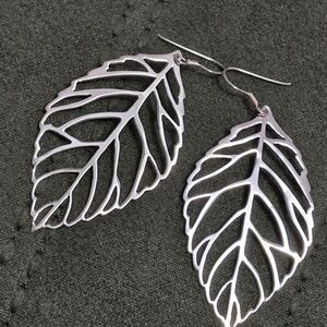 Elegant Silver Leaf Earrings